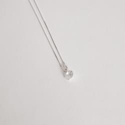 Colar pingente zircônia redonda cristal 8mm 45cm