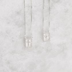 Escapulário medalhas cruz e Espírito Santo cravejados v15 60cm