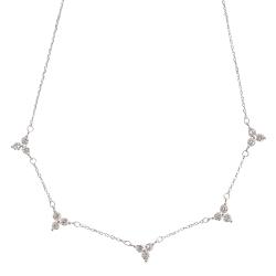 Colar entremeios 3 zircônias 6mm 40+5cm