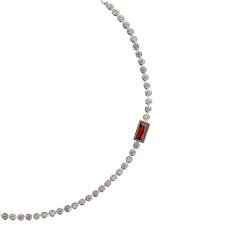 Pulseira Riviera com zircônia retangular marrom 7mm 17+3cm