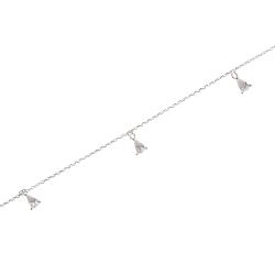 Pulseira pingentes zircônias gota 6mm 16+4cm