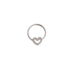Piercing argola com coração vazado cravejado 11mm