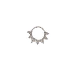 Piercing argola rendada cravejada 7mm