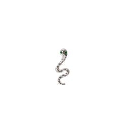 Piercing haste cobra desenhada com zircônia verde 12mm orelha esquerda