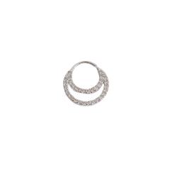 Piercing argola duas voltas cravejadas 11mm