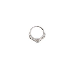 Piercing argola rendada 1 zircônia 9mm orelha esquerda