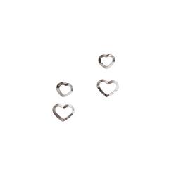 Dupla corações vazados 6 e 8mm