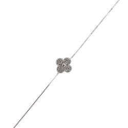 Pulseira entremeio trevo cravejado 9mm 18+5cm