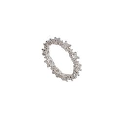 Anel aliança zircônias redondas