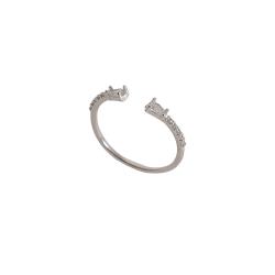 Anel 2 pontas cravejadas regulável P