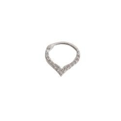 Piercing argola trava v cravejado 10mm orelha direita