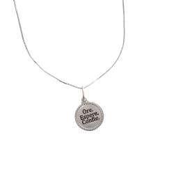 Colar pingente medalha ore, espere, confie resina 15mm 45cm
