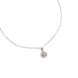 Colar pingente bola cravejada 6mm 40cm