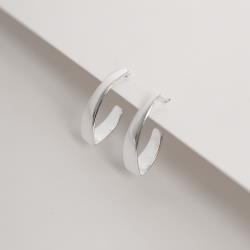 Brinco meia argola fio achatado18mm tarraxa