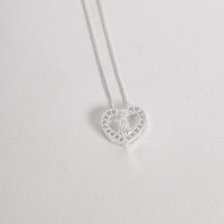 Colar coração Nsa. Sra. Aparecida cravejado 13mm 45cm