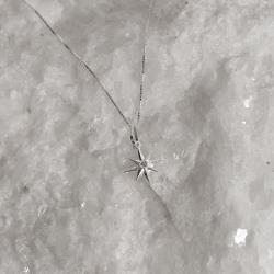 Colar pingente estrela 8 pontas 13mm 45cm