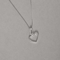 Colar pingente coração vazado 12mm 40cm