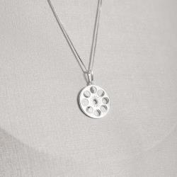 Colar pingente medalha fases da lua 17mm 45cm