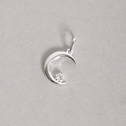 Pingente lua com detalhe zircônia 14mm