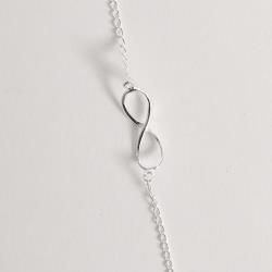 Pulseira entremeio infinito 22mm corrente grumet 17+3cm