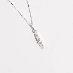 Colar pingente zircônias 15mm 45cm