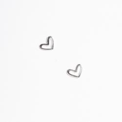 Brinco coração liso vazado 9mm