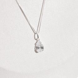 Colar pingente zircônia gota cristal 12mm 45cm