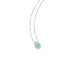 Colar zircônia gota turmalina com cravejado 10mm 45cm