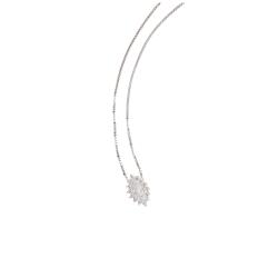 Colar zircônia navete com cravejado 10mm 45cm