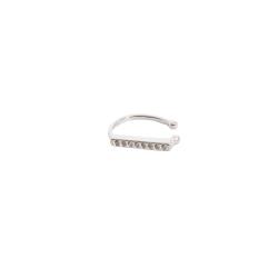 Piercing fake detalhe reto cravejado