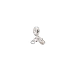 Berloque pingente infinito liso e cravejado 8mm
