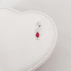 Berloque pingente menina zircônia cereja 13mm