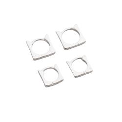 Dupla argolas click quadrada 11 e 12mm