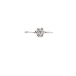 Anel flor com zircônias