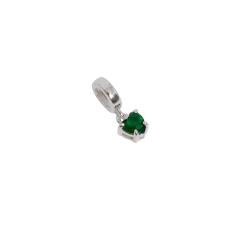Berloque pingente zircônia coração esmeralda 5mm