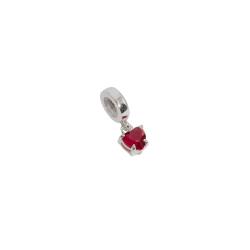 Berloque pingente zircônia coração cereja 5mm
