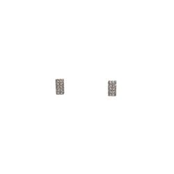 Brinco retângulo cravejado 6mm