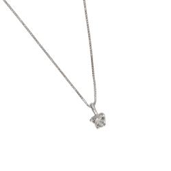 Colar zircônia coração cristal 5mm 40cm