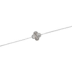 Pulseira entremeio trevo com vinco 14mm