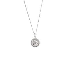 Colar pingente medalha vazada cravejada 11mm 45cm