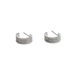 Argola larga cravejada 14mm tarraxa