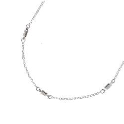 Colar entremeio zircônias retangulares 6mm 45cm