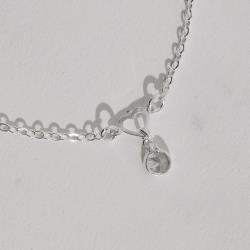 Pulseira infantil entremeio coração vazado com pingente zircônia 6mm