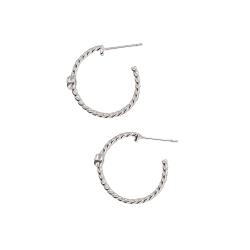 Argola torcida detalhe zircônia 20mm tarraxa