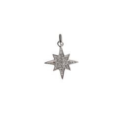 Pingente estrela 8 pontas cravejada 15mm