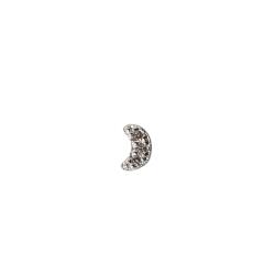 Piercing haste lua cravejada 5mm orelha esquerda