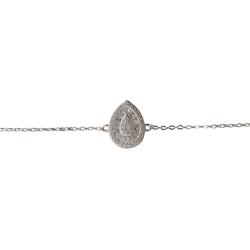Pulseira entremeio gota cravejada 13mm 16+4cm