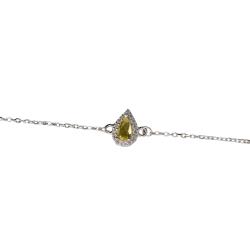 Pulseira entremeio zircônia gota amarela com cravejado 8mm 16+4cm