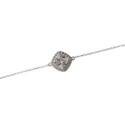 Pulseira entremeio zircônia losango com cravejado 12mm 16+4cm
