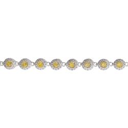 Pulseira entremeios zircônias amarelas com cravejado 5.8 18cm